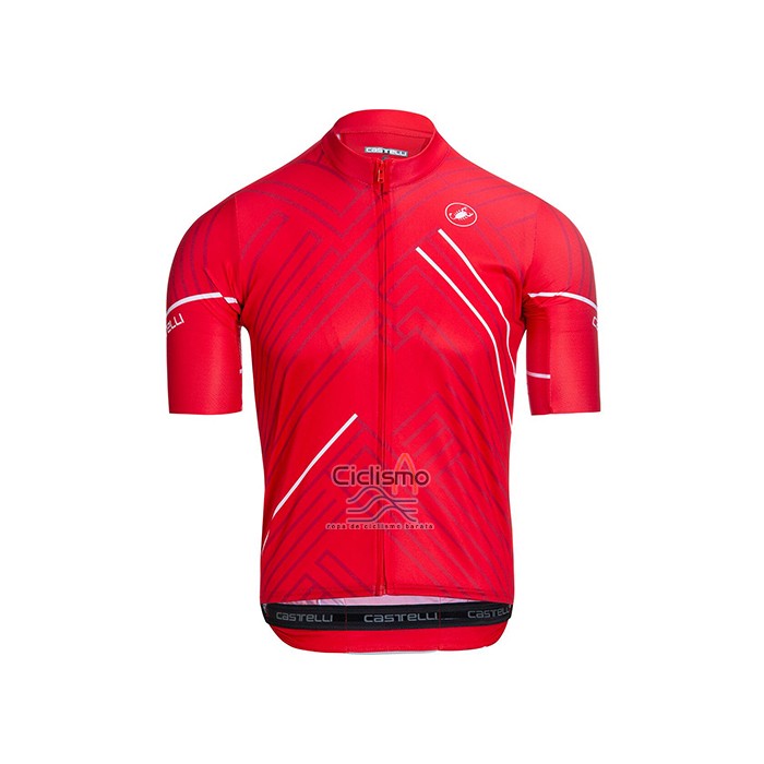 Castelli Ropa Ciclismo Culotte Corto 2021 Hombre Mangas Cortas Rojo Blanco