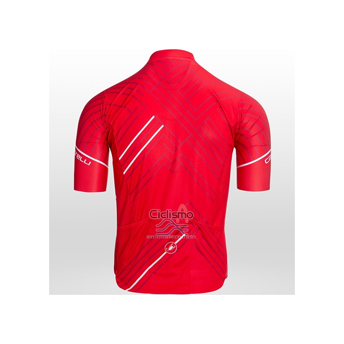 Castelli Ropa Ciclismo Culotte Corto 2021 Hombre Mangas Cortas Rojo Blanco