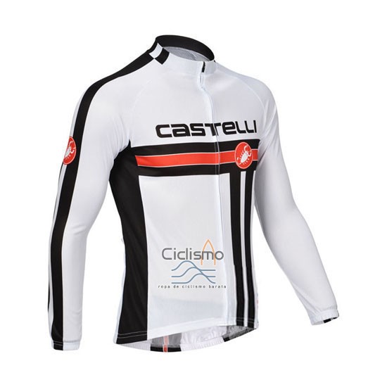 Castelli Ropa Ciclismo Culotte Largo 2013 Hombre Mangas Largas Blanco