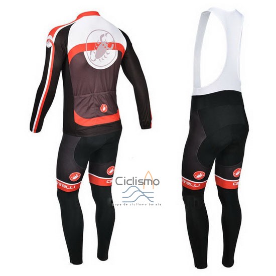 Castelli Ropa Ciclismo Culotte Largo 2013 Hombre Mangas Largas Fucsia