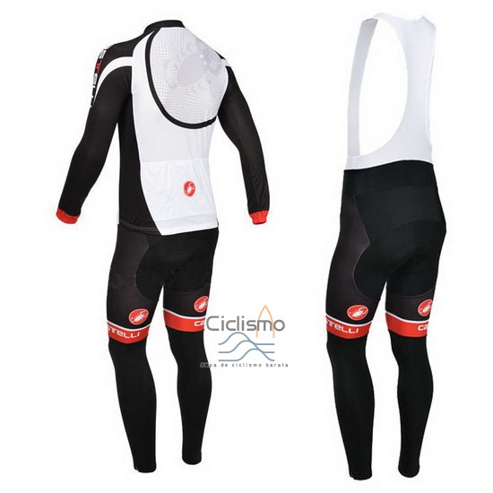 Castelli Ropa Ciclismo Culotte Largo 2013 Hombre Mangas Largas Negro y Blanco