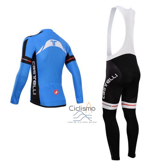 Castelli Ropa Ciclismo Culotte Largo 2014 Hombre Mangas Largas Azul y Negro