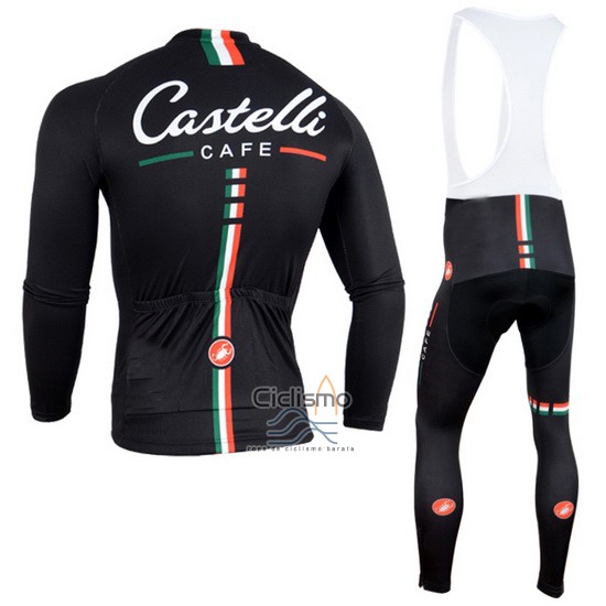 Castelli Ropa Ciclismo Culotte Largo 2014 Hombre Mangas Largas Negro