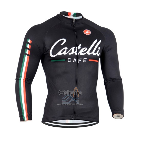 Castelli Ropa Ciclismo Culotte Largo 2014 Hombre Mangas Largas Negro