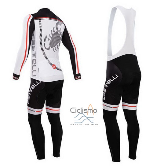 Castelli Ropa Ciclismo Culotte Largo 2014 Hombre Mangas Largas Negro Blanco