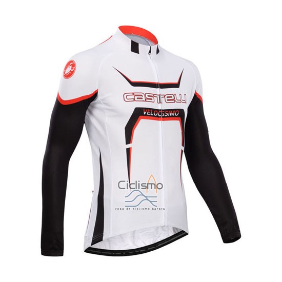 Castelli Ropa Ciclismo Culotte Largo 2014 Hombre Mangas Largas Negro y Blanco