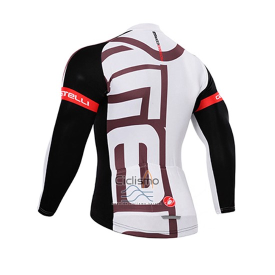 Castelli Ropa Ciclismo Culotte Largo 2015 Hombre Mangas Largas Blanco Fucsia