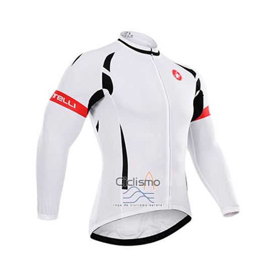Castelli Ropa Ciclismo Culotte Largo 2015 Hombre Mangas Largas Blanco y Negro