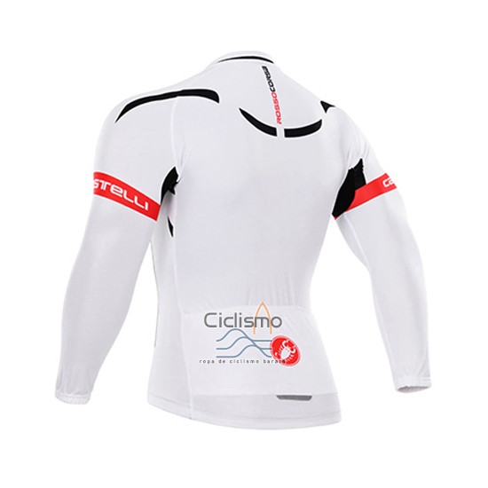 Castelli Ropa Ciclismo Culotte Largo 2015 Hombre Mangas Largas Blanco y Negro