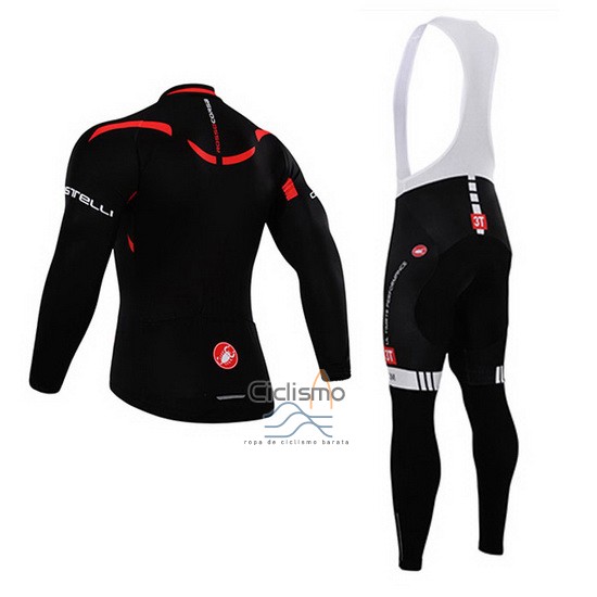Castelli Ropa Ciclismo Culotte Largo 2015 Hombre Mangas Largas Brillante Negro