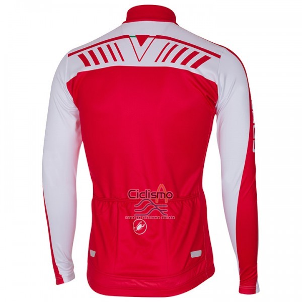 Castelli Ropa Ciclismo Culotte Largo 2017 Hombre Mangas Largas Blanco y Rojo