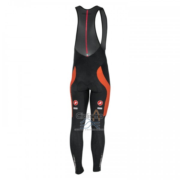 Castelli Ropa Ciclismo Culotte Largo 2017 Hombre Mangas Largas Naranja y Negro
