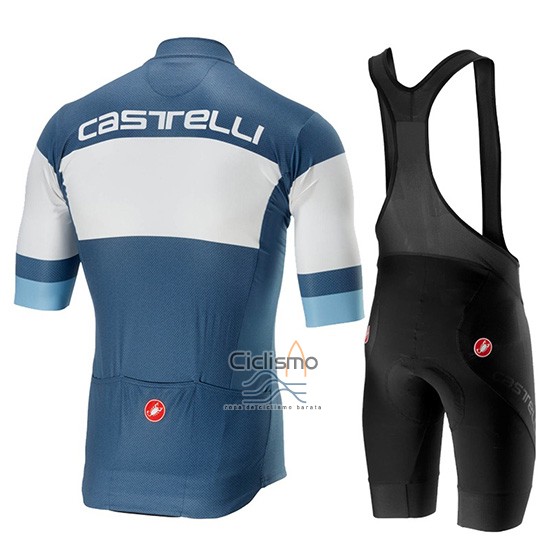 Castelli Ruota Ropa Ciclismo Culotte Corto 2019 Hombre Mangas Cortas Azul Blanco