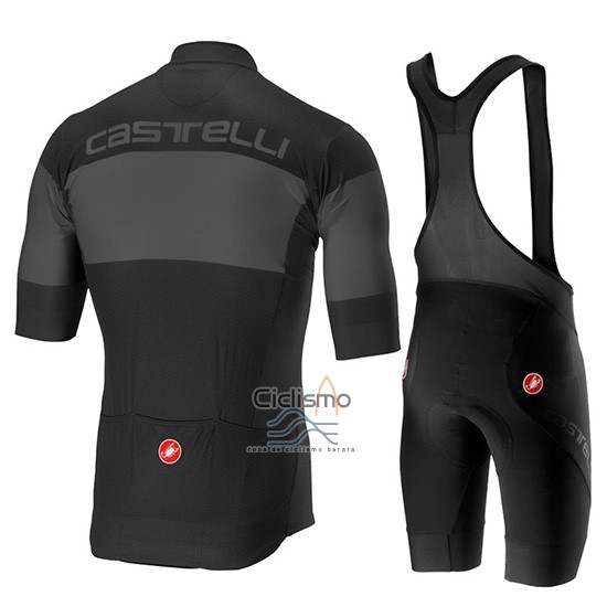 Castelli Ruota Ropa Ciclismo Culotte Corto 2019 Hombre Mangas Cortas Negro Gris