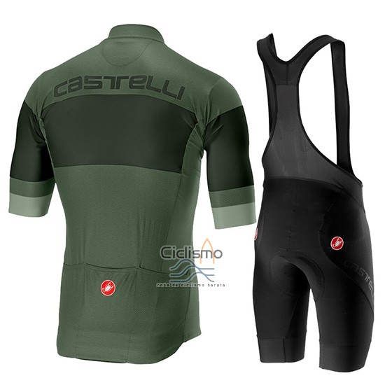 Castelli Ruota Ropa Ciclismo Culotte Corto 2019 Hombre Mangas Cortas Negro Verde