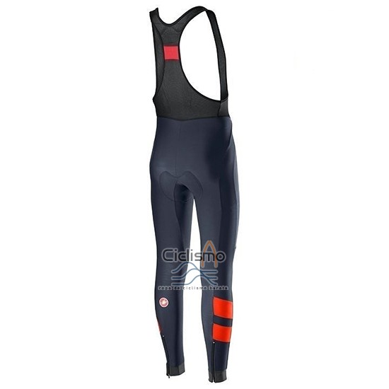 Castelli TRAS Ropa Ciclismo Culotte Largo 2019 Hombre Mangas Largas Azul Naranja