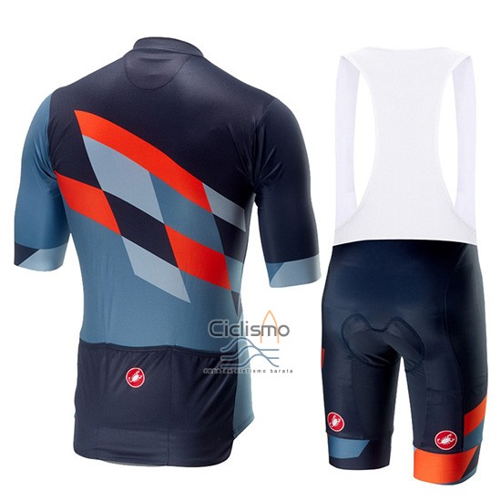 Castelli Tabula Rasa Ropa Ciclismo Culotte Corto 2019 Hombre Mangas Cortas Azul Naranja