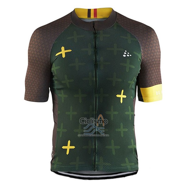 Craft Ropa Ciclismo Culotte Corto 2017 Hombre Mangas Cortas Monuments Brown y Verde