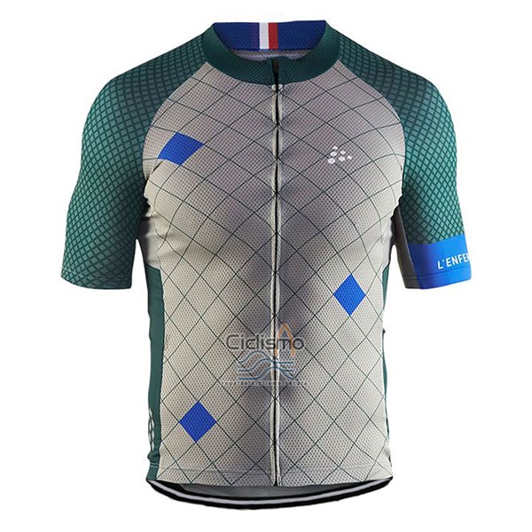 Craft Ropa Ciclismo Culotte Corto 2017 Hombre Mangas Cortas Monuments Plata y Verde