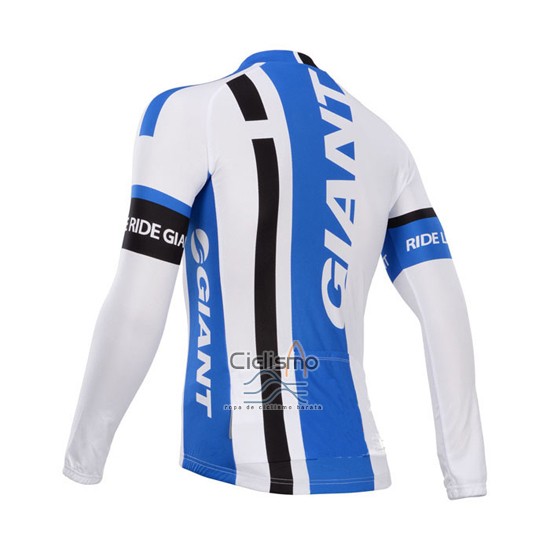 Giant Ropa Ciclismo Culotte Largo 2014 Hombre Mangas Largas Blanco y Azur