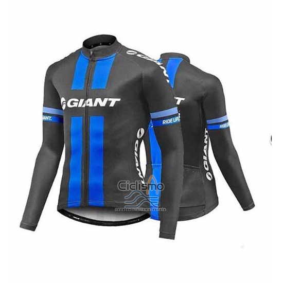 Giant Ropa Ciclismo Culotte Largo 2017 Hombre Mangas Largas Azul y Gris
