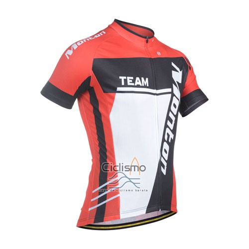 Monton Ropa Ciclismo Culotte Corto 2014 Hombre Mangas Cortas Blanco Rojo