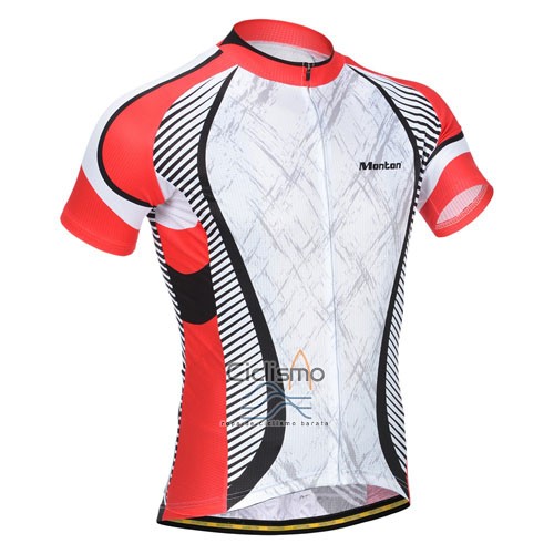 Monton Ropa Ciclismo Culotte Corto 2014 Hombre Mangas Cortas Naranja y Blanco