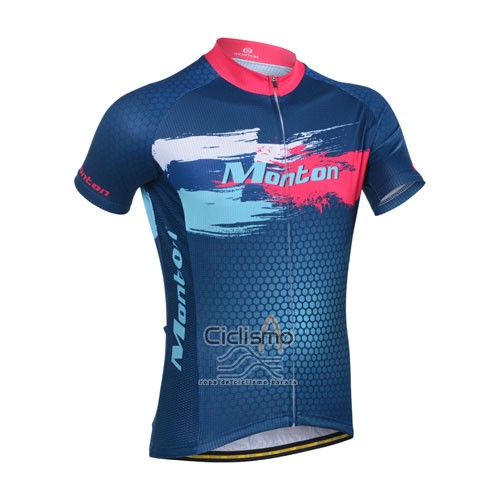Monton Ropa Ciclismo Culotte Corto 2014 Hombre Mangas Cortas Rojo y Azul