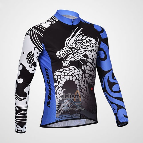 Monton Ropa Ciclismo Culotte Largo 2014 Hombre Mangas Largas Negro y Azul