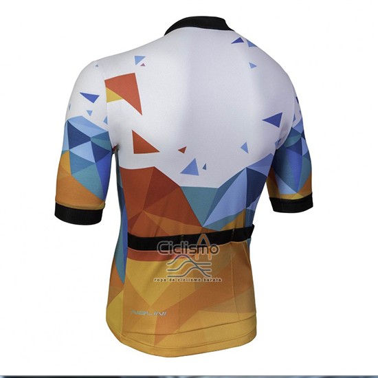 Nalini Ahs Discesa Ropa Ciclismo Culotte Corto 2018 Men Mangas Cortas Blanco y Naranja