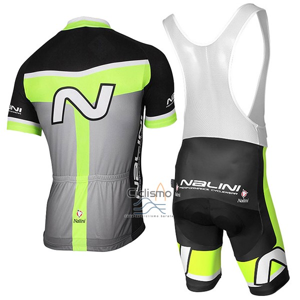 Nalini Navision Ropa Ciclismo Culotte Corto 2017 Men Mangas Cortas Verde y Gris