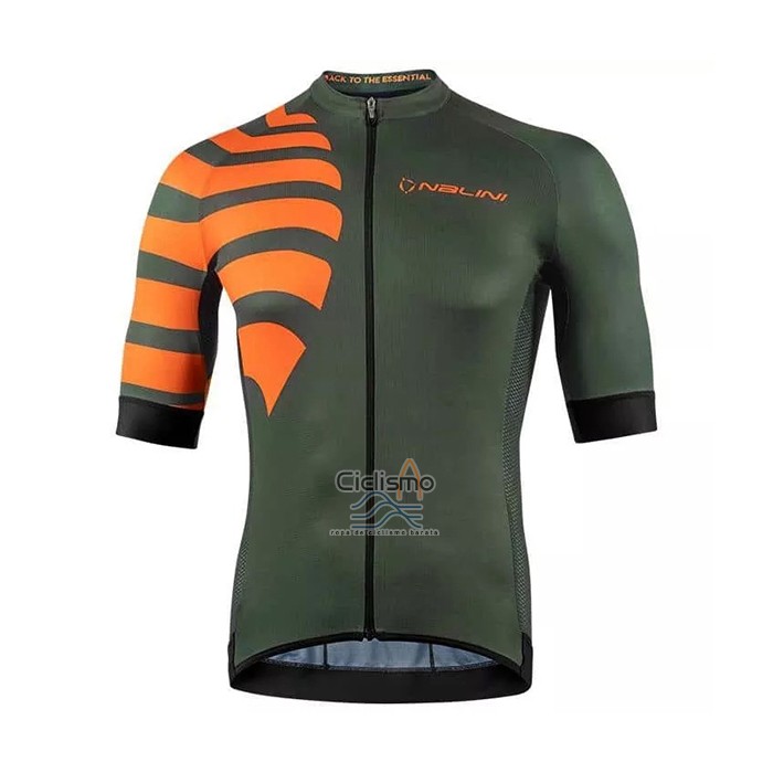 Nalini Ropa Ciclismo Culotte Corto 2021 Men Mangas Cortas Verde Naranja
