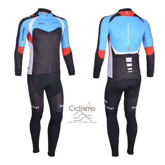Nalini Ropa Ciclismo Culotte Largo 2013 Men Mangas Largas Negro y Azur