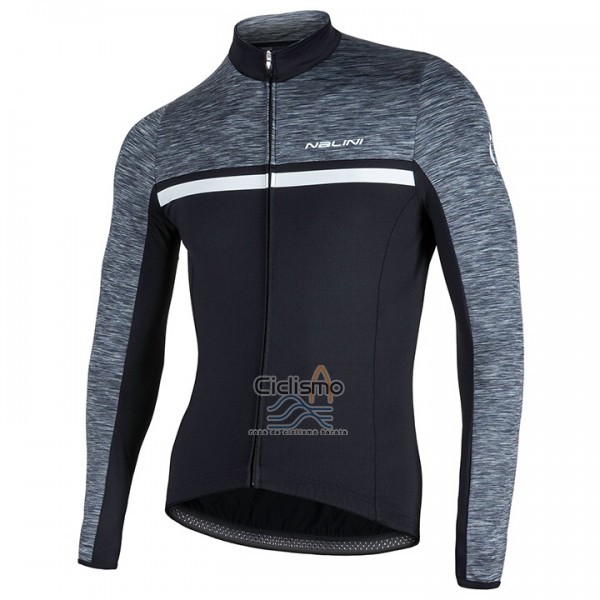 Nalini Ropa Ciclismo Culotte Largo 2017 Men Mangas Largas Negro y Gris