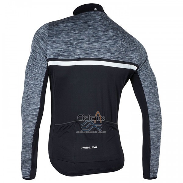 Nalini Ropa Ciclismo Culotte Largo 2017 Men Mangas Largas Negro y Gris