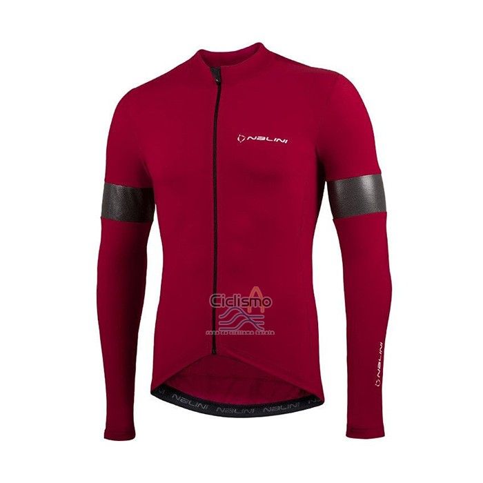 Nalini Ropa Ciclismo Culotte Largo 2021 Men Mangas Largas Profundo Rojo
