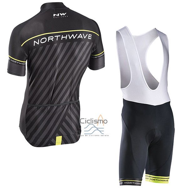 Northwave Ropa Ciclismo Culotte Corto 2017 Hombre Mangas Cortas Negro y Verde