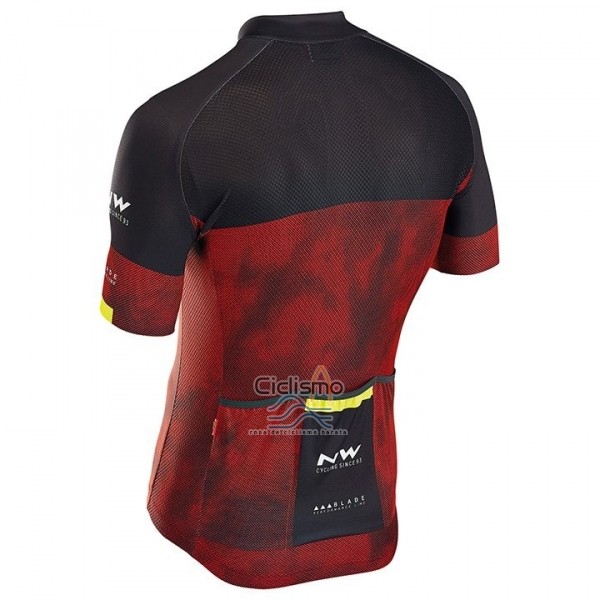 Northwave Ropa Ciclismo Culotte Corto 2018 Hombre Mangas Cortas Negro Rojo