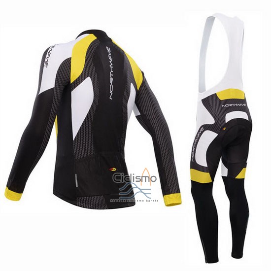 Northwave Ropa Ciclismo Culotte Largo 2015 Hombre Mangas Largas Negro y AMarillo