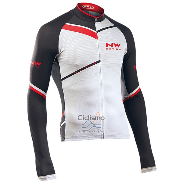 Northwave Ropa Ciclismo Culotte Largo 2017 Hombre Mangas Largas Negro y Blanco