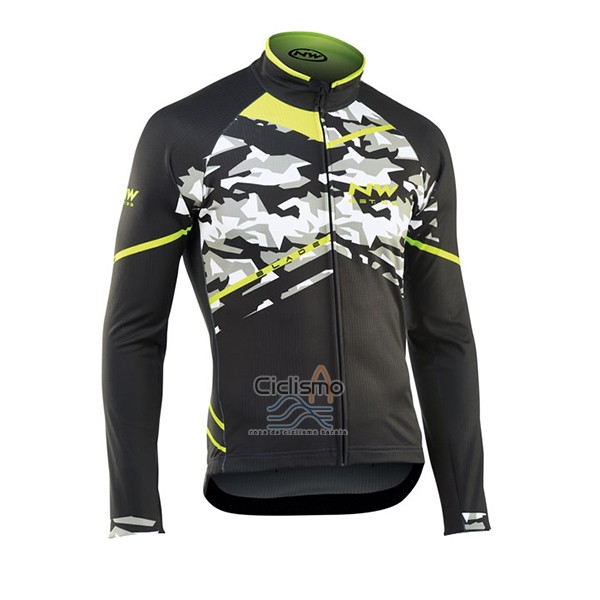 Northwave Ropa Ciclismo Culotte Largo 2017 Hombre Mangas Largas Negro y Camuflaje