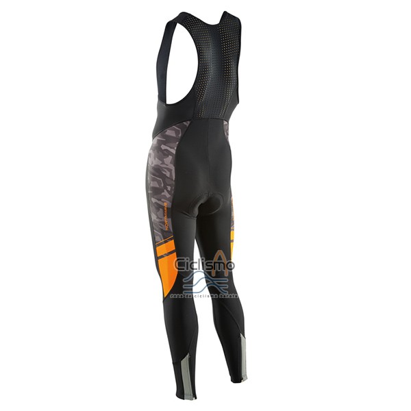 Northwave Ropa Ciclismo Culotte Largo 2017 Hombre Mangas Largas Negro y Naranja