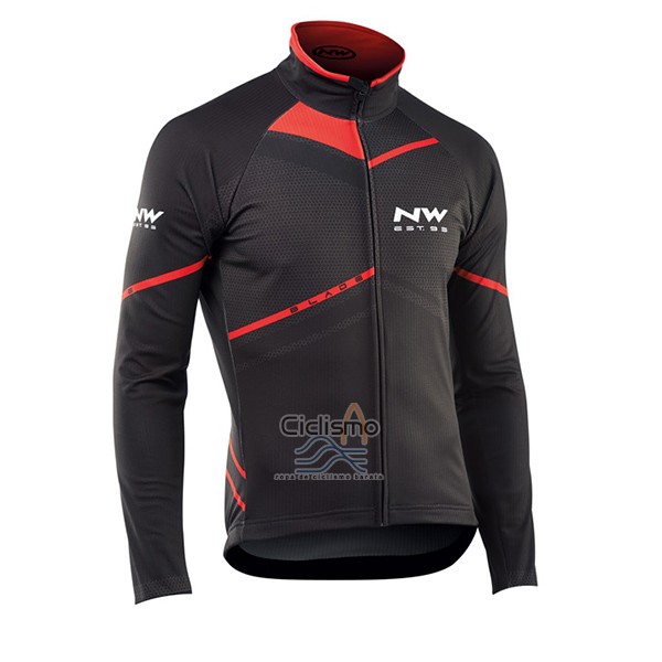 Northwave Ropa Ciclismo Culotte Largo 2017 Hombre Mangas Largas Negro y Rojo