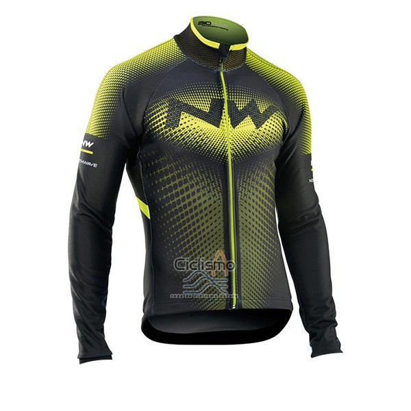 Northwave Ropa Ciclismo Culotte Largo 2017 Hombre Mangas Largas Verde y Negro