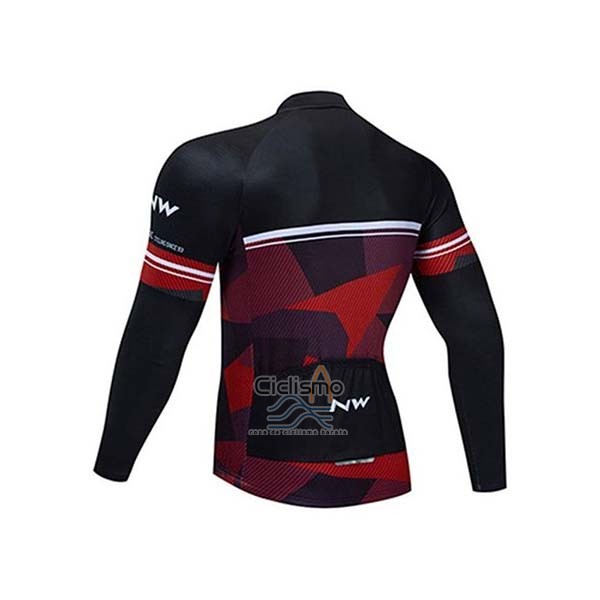 Northwave Ropa Ciclismo Culotte Largo 2020 Hombre Mangas Largas Negro Rojo