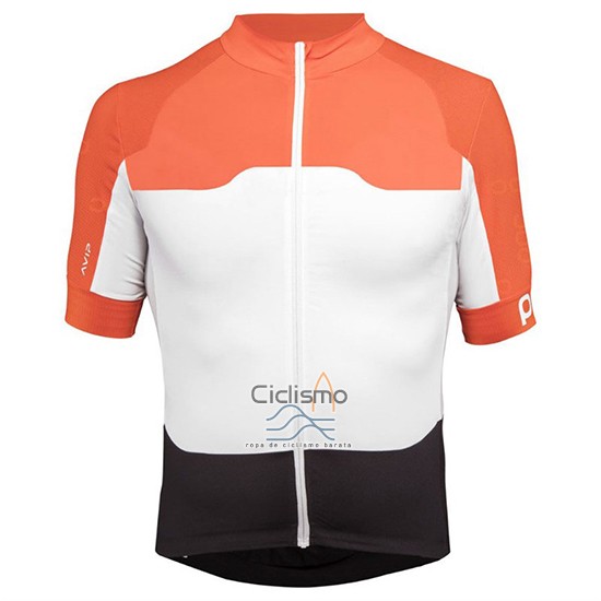 Poc Ropa Ciclismo Culotte Corto 2018 Hombre Mangas Cortas Naranja Blanco Negro