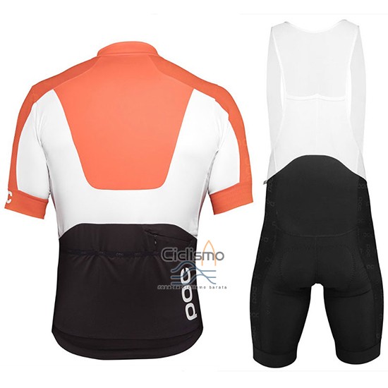 Poc Ropa Ciclismo Culotte Corto 2018 Hombre Mangas Cortas Naranja y Blanco