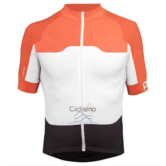 Poc Ropa Ciclismo Culotte Corto 2018 Hombre Mangas Cortas Naranja y Blanco
