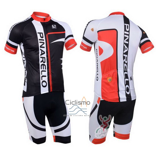 Pinarello Ropa Ciclismo Culotte Corto 2013 Hombre Mangas Cortas Rojo y Negro