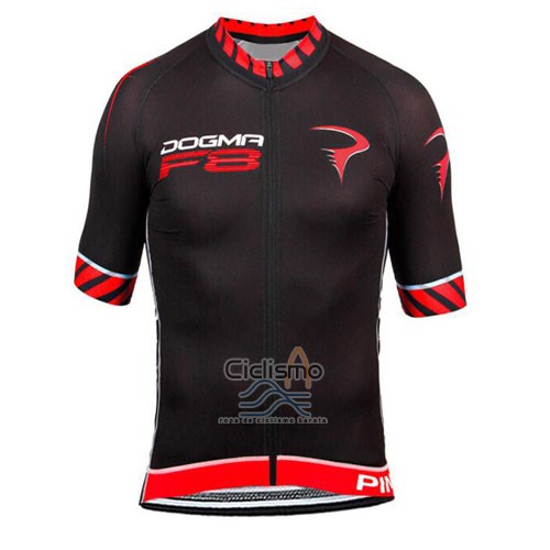Pinarello Ropa Ciclismo Culotte Corto 2015 Hombre Mangas Cortas Negro y Rojo